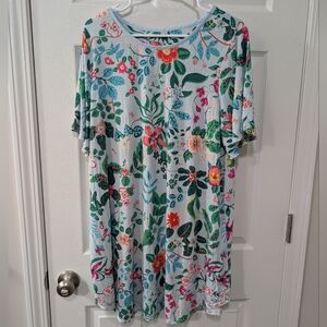 Kate Spade, Large, Short Sleeve Sleep Shirt, Floral, Oversized Relaxed Fit‎